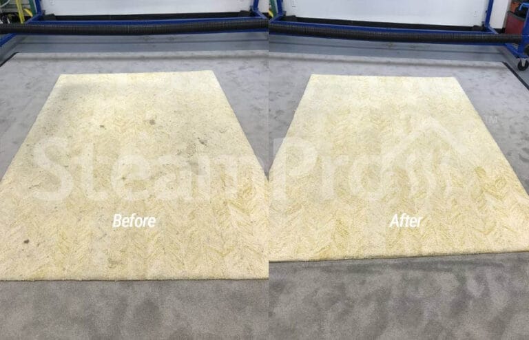 Yellow carpet before and after