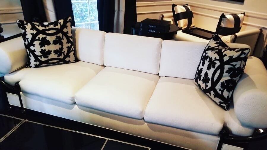 White couch, clean cushions