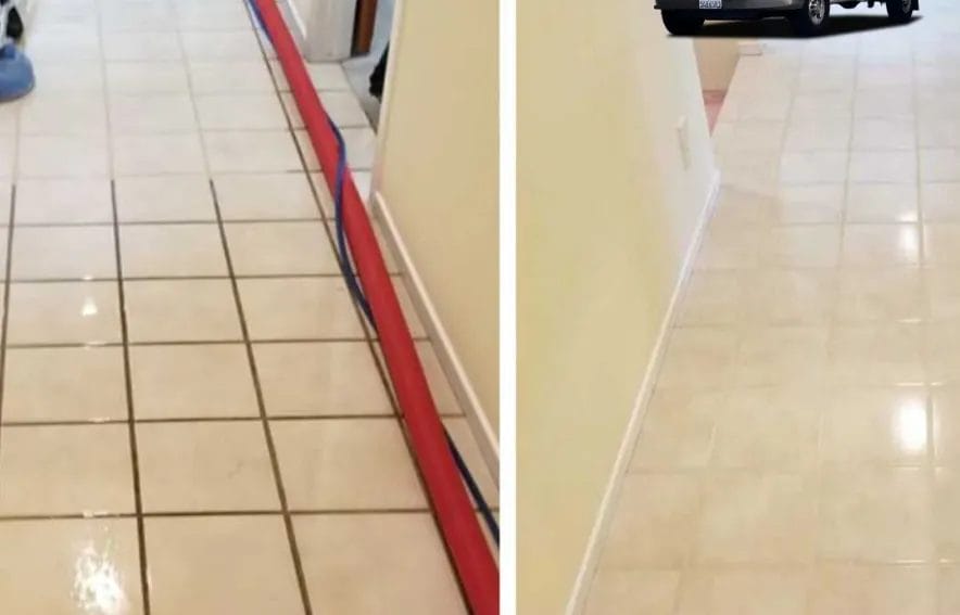 Tile & Grout cleaning before after